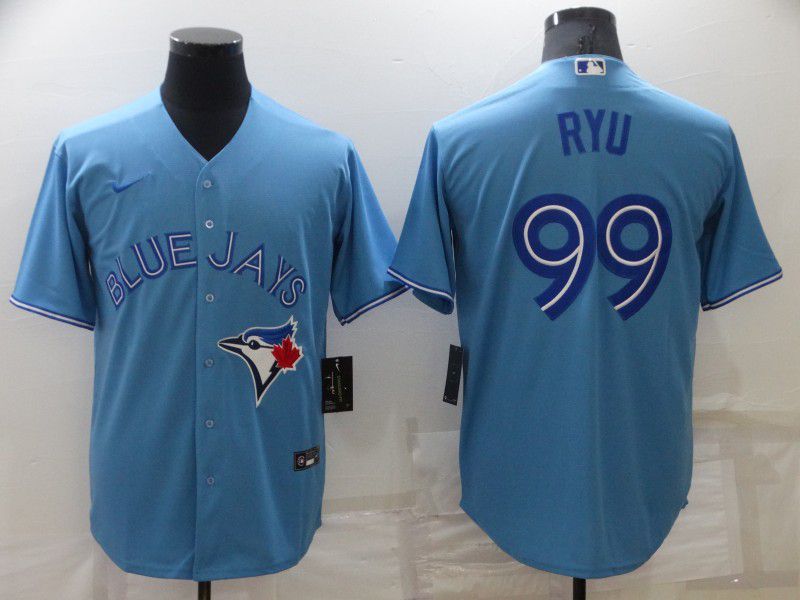 Men Toronto Blue Jays #99 Ryu Light Blue Game Nike 2022 MLB Jerseys